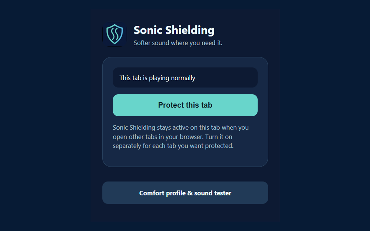 Sonic Shielding extension toggle