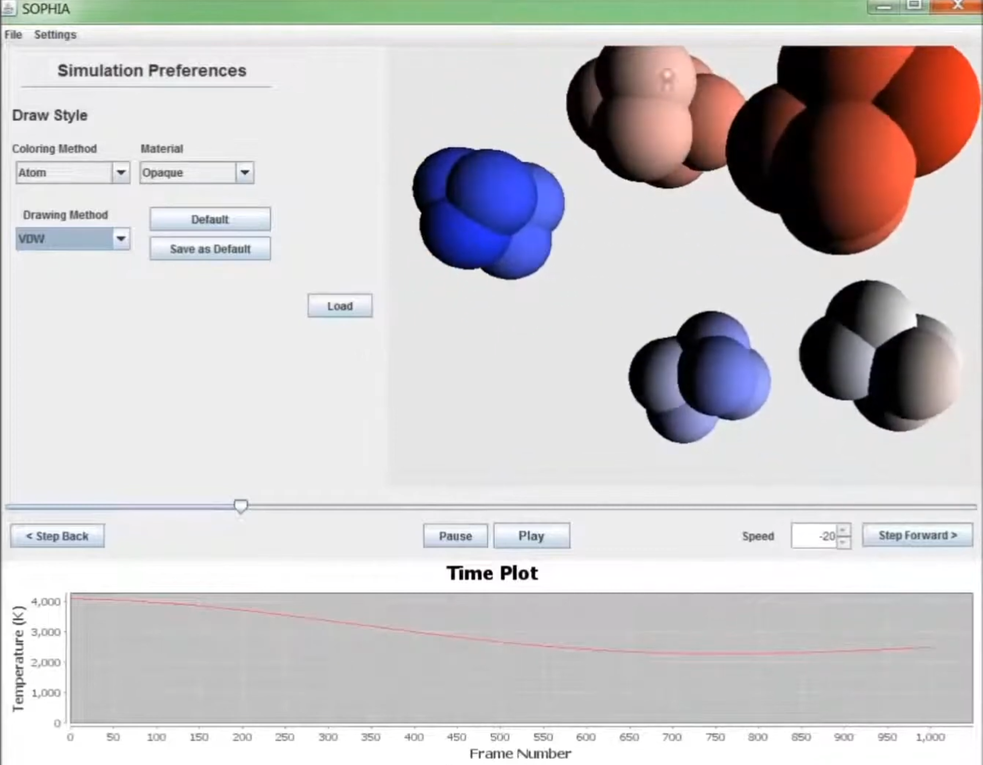 Large molecular system displayed in SOPHIA