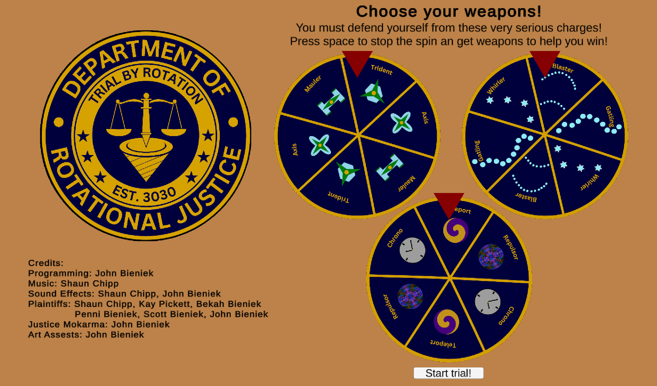 Spin to win themeing for the game jam